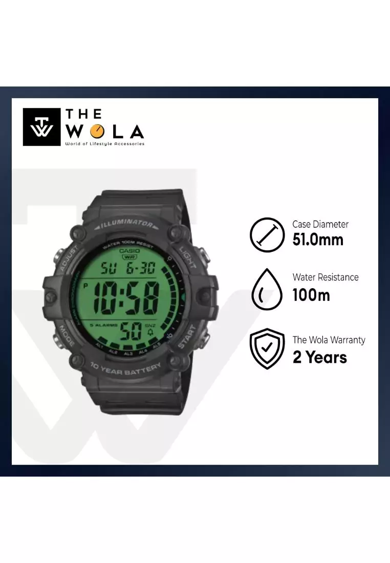 AE-1500WHC-1AV Men Digital Watch Black Resin Band