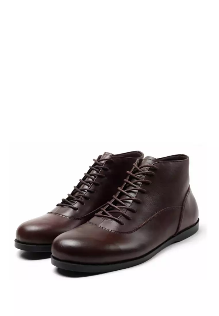 Country Boots Sync Brown Sepatu Casual Pria Leather