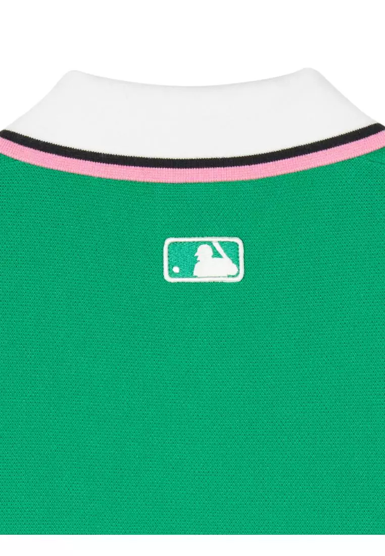 WOMEN'S SPORTIVE VARSITY HALF ZIP SHORT SLEEVE SWEATER PULLOVER NEW YORK YANKEES