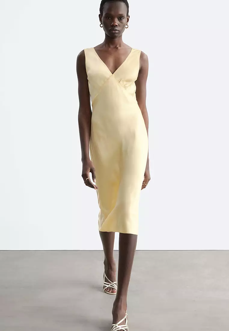V-Neck Slip Midi Dress