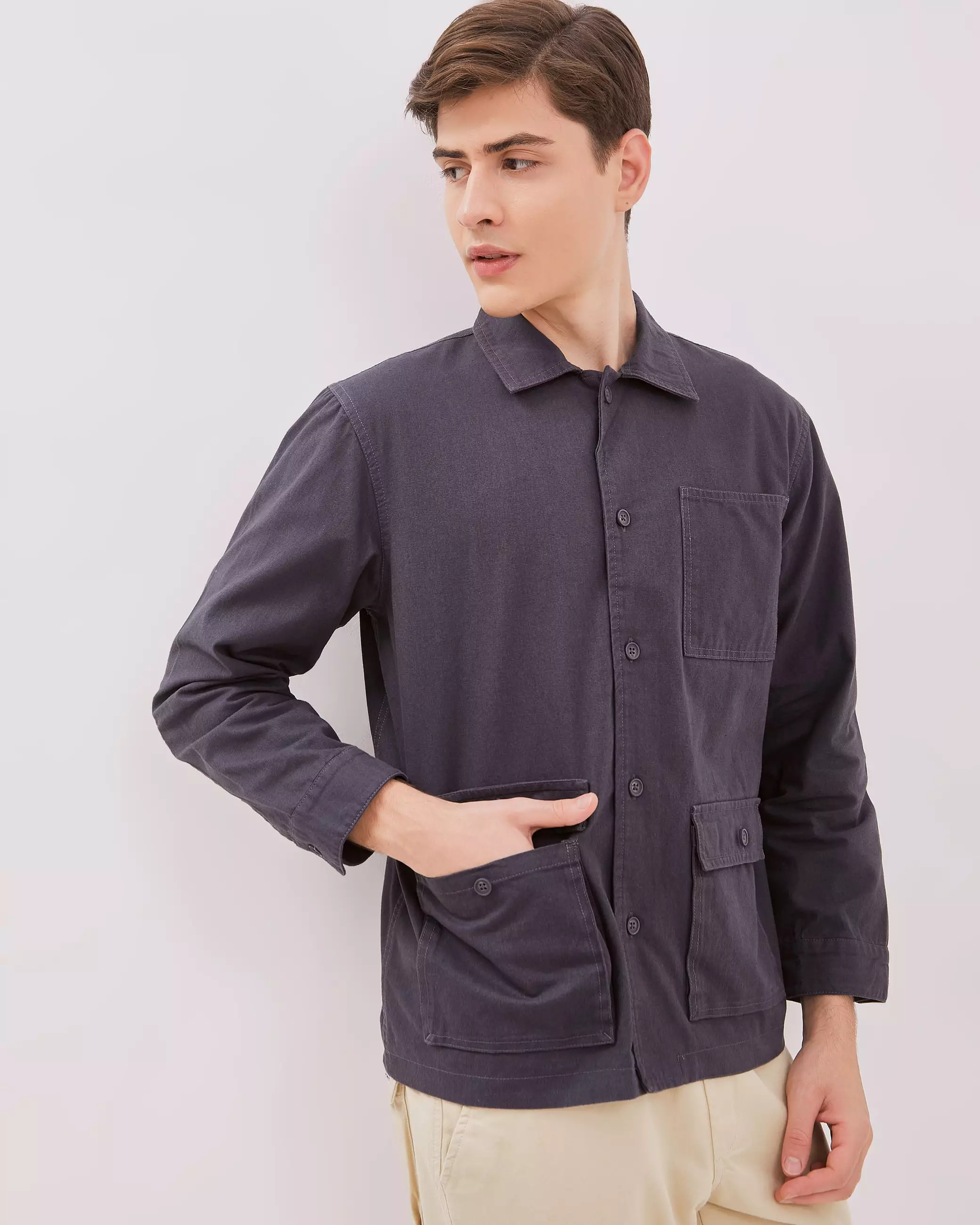 AMK Jacket Pria Lengan Panjang JC Jesse Dark Grey