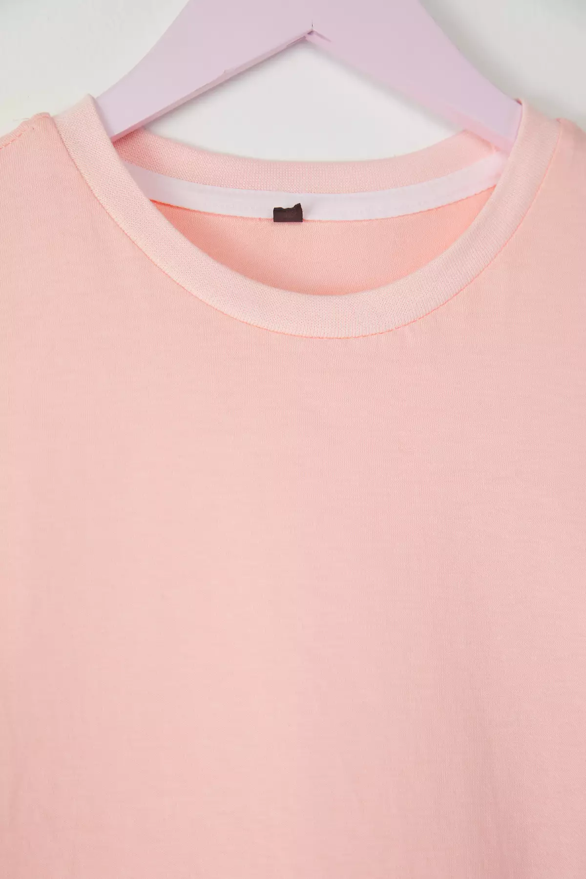 Rose Dried-Powder-Ecru 3'Lü Girl 100% Cotton Basic Short Sleeve Knitted T-Shirt Tkdss25Ts00023