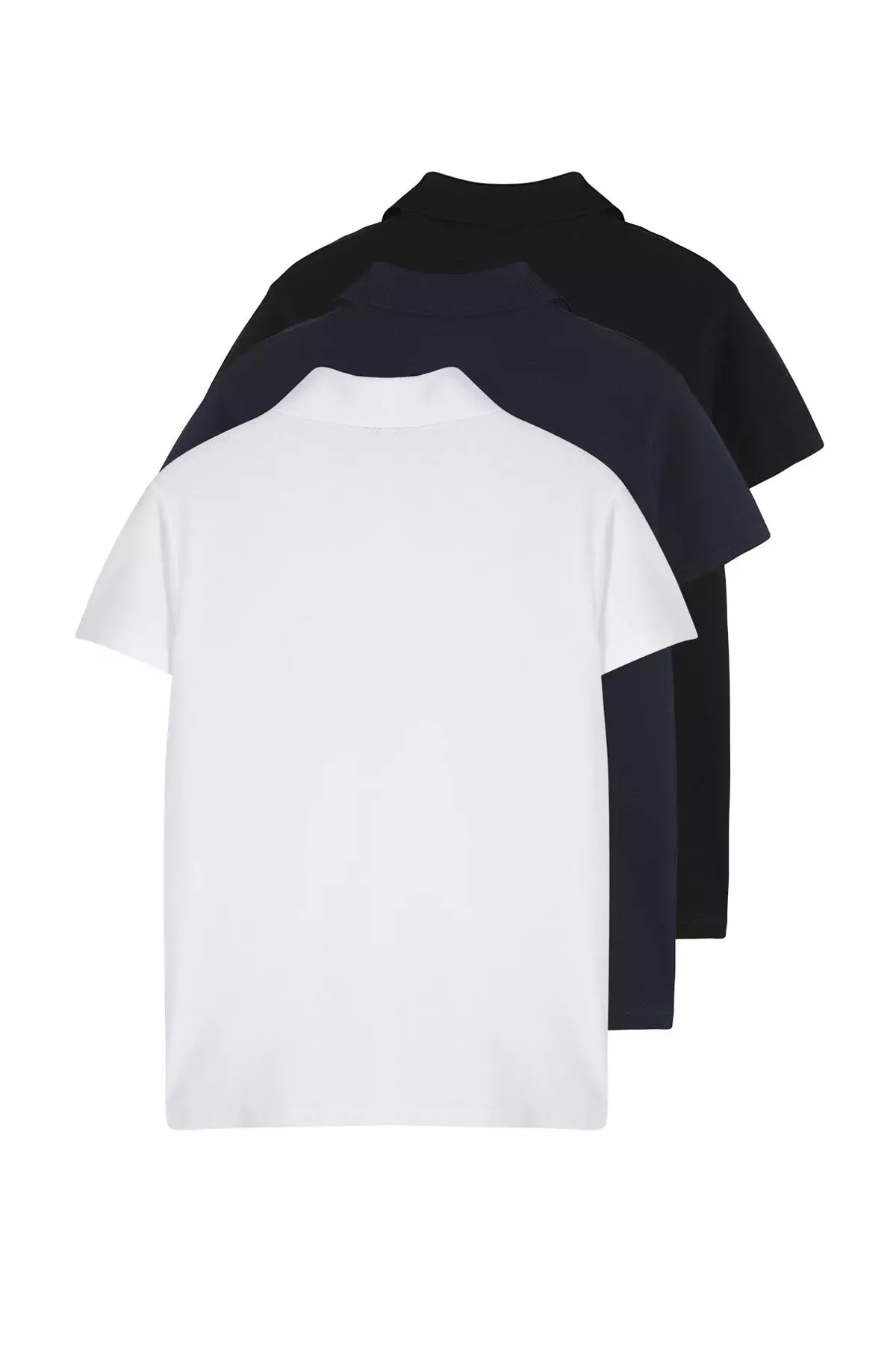 Black-White-Navy Blue Slim/Slim Cut 3-Pack Polo Neck T-shirt TMNSS25PO00047