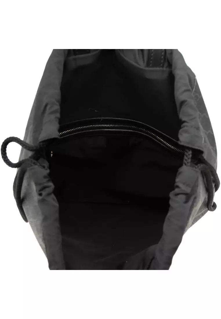Pre-Loved Gucci Gg Supreme Web Drawstring Backpack