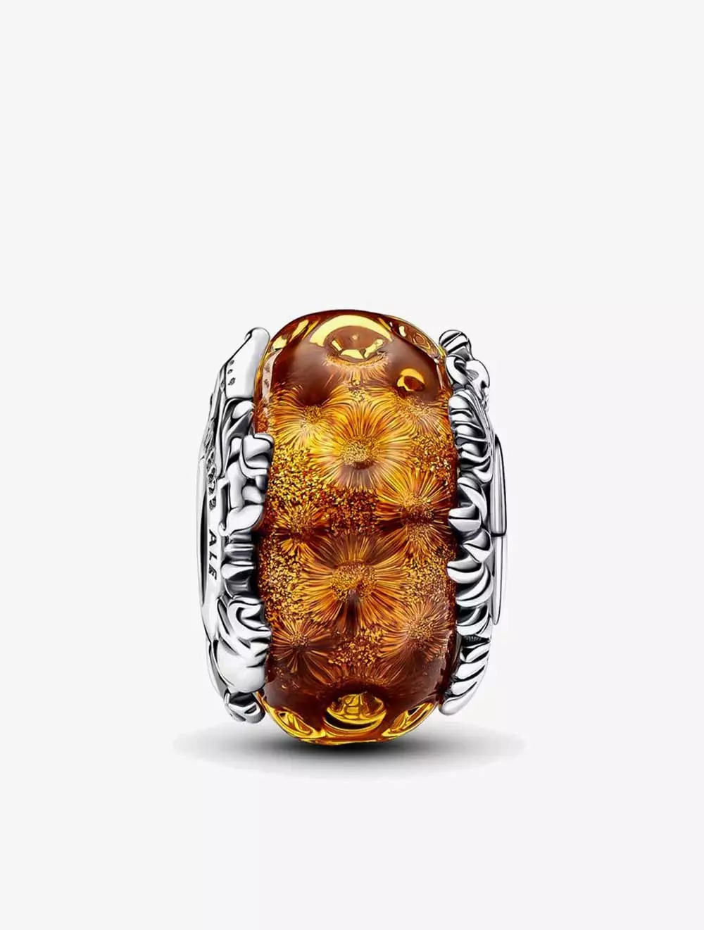 Disney The Lion King The Circle of Life sterling silver charm with orange Murano glass