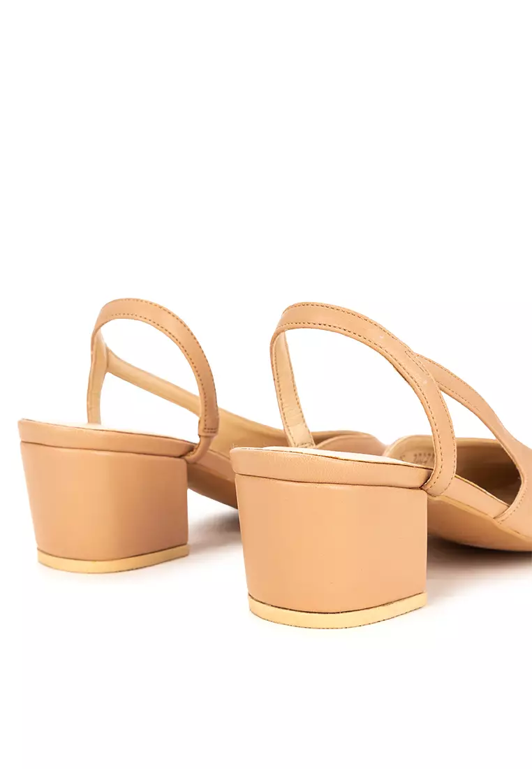 Square Toe Slingback Heels