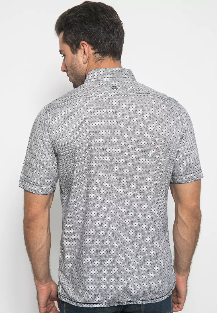 LGS - Kemeja Casual Pria Motif Abstrak Warna Abu CSH.272.W570.1173.C