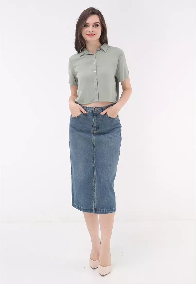 Denim Maxi Skirt Ladies