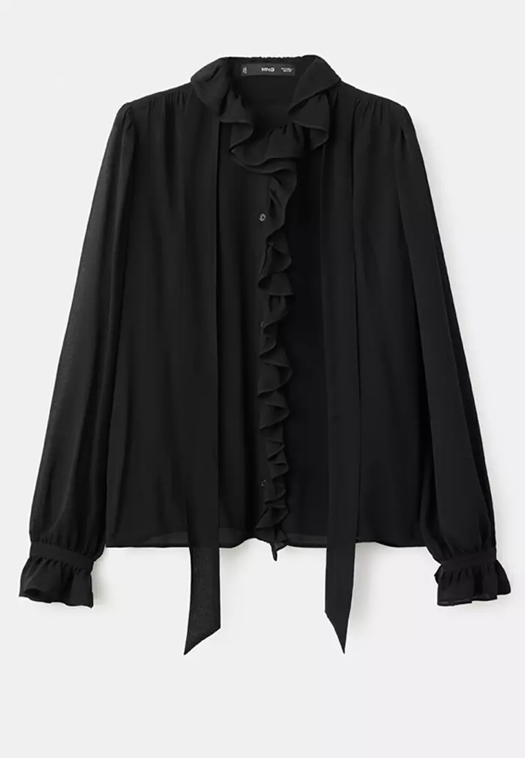 Buy Mango Ruffled Blouse With Scarf 2026 Online | ZALORA
