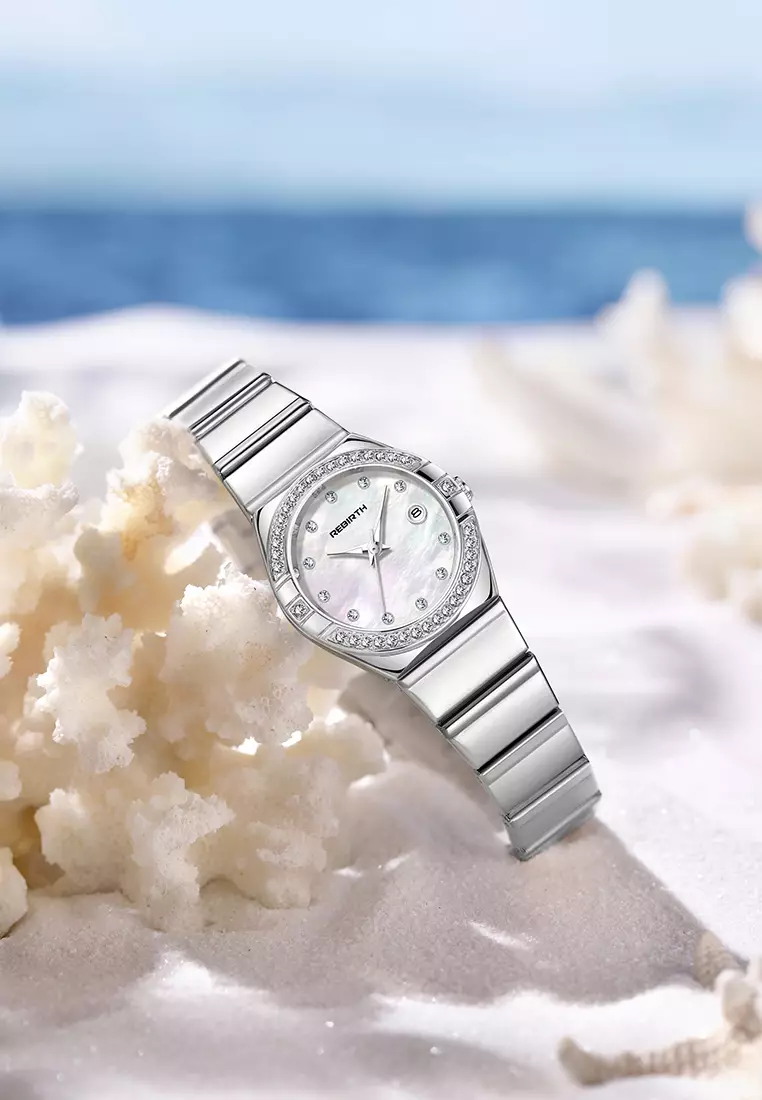 Jam Tangan Wanita Original Gaya Korea Anti Air Anggun Bercahaya Jam Tangan Cewek silverwhite