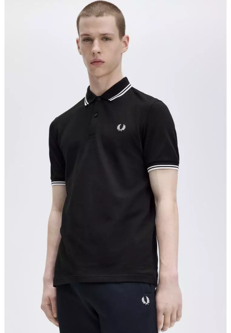 Fred Perry M3600 Twin Tipped Fred Perry Shirt (Black / White / White)