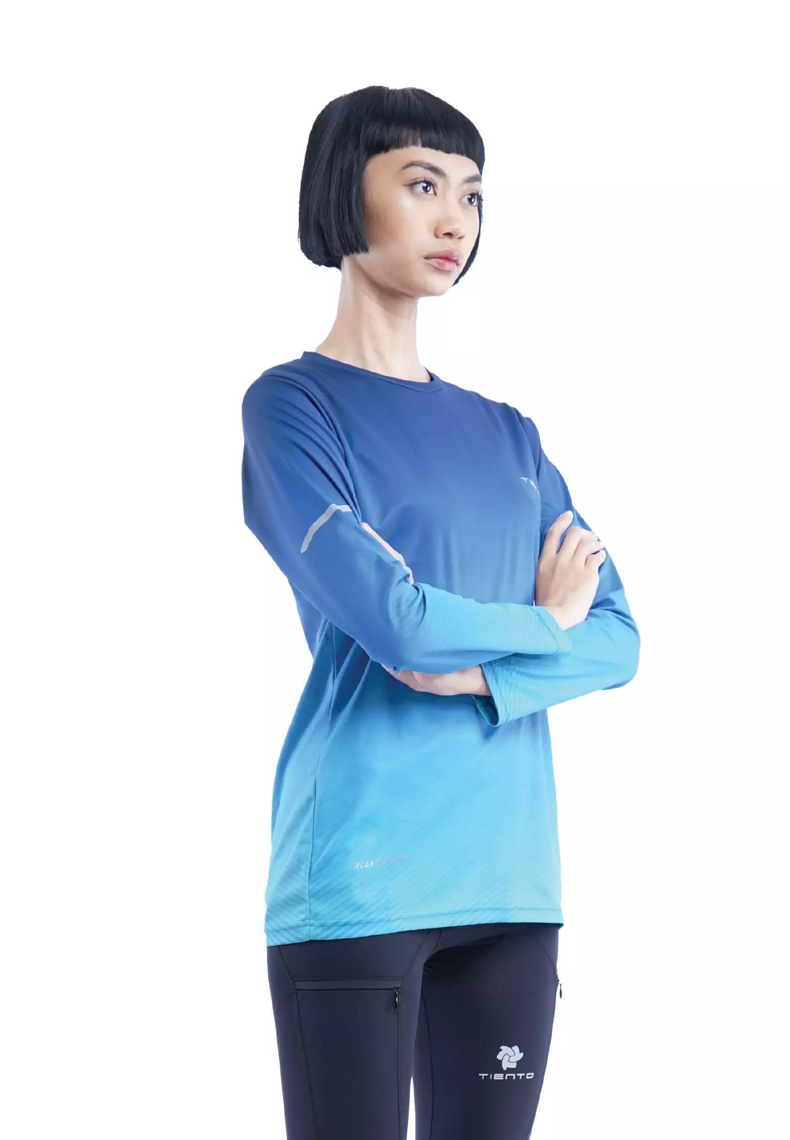 Tiento Jersey Running Anti UV Kaos Olahraga Lari Wanita Lengan Panjang Baju Dryfit Long Sleeve Women Xceleration