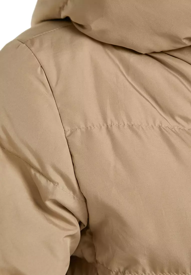 Mink Regular Side Snap Closure Water Repellent Long Quilted Puffer Coat TWOAW24MO00044