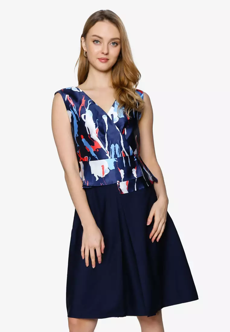 Saturday Club A-line Dress With Floral Prints