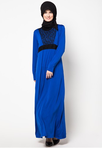 Premium Monifa Front Lace Dress Benhur Blue