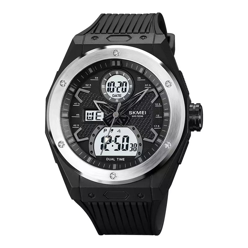 Jual Skmei Clearance Des Jam Tangan Pria Skmei Si Men Analog Digital Black Dial Black