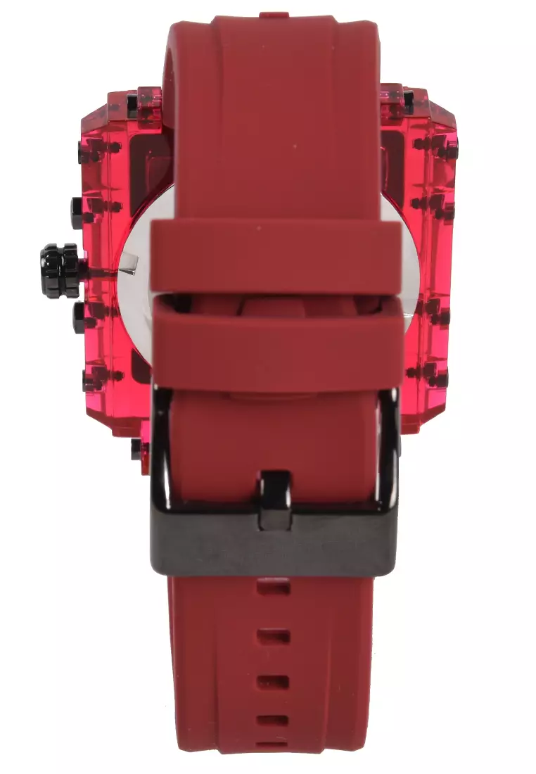 Expedition Jam Tangan Analog Wanita - Transparent Red - Rubber Strap - 6808MFRIGBARE