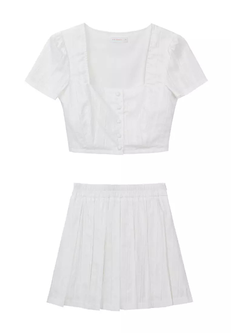 Sporty Chic Top and Skirt Set