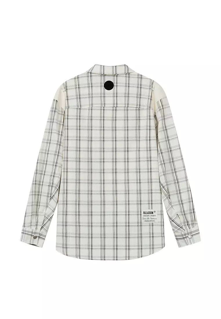 男裝 PALLADIUM LOGO 寬鬆格紋長袖裇衫
