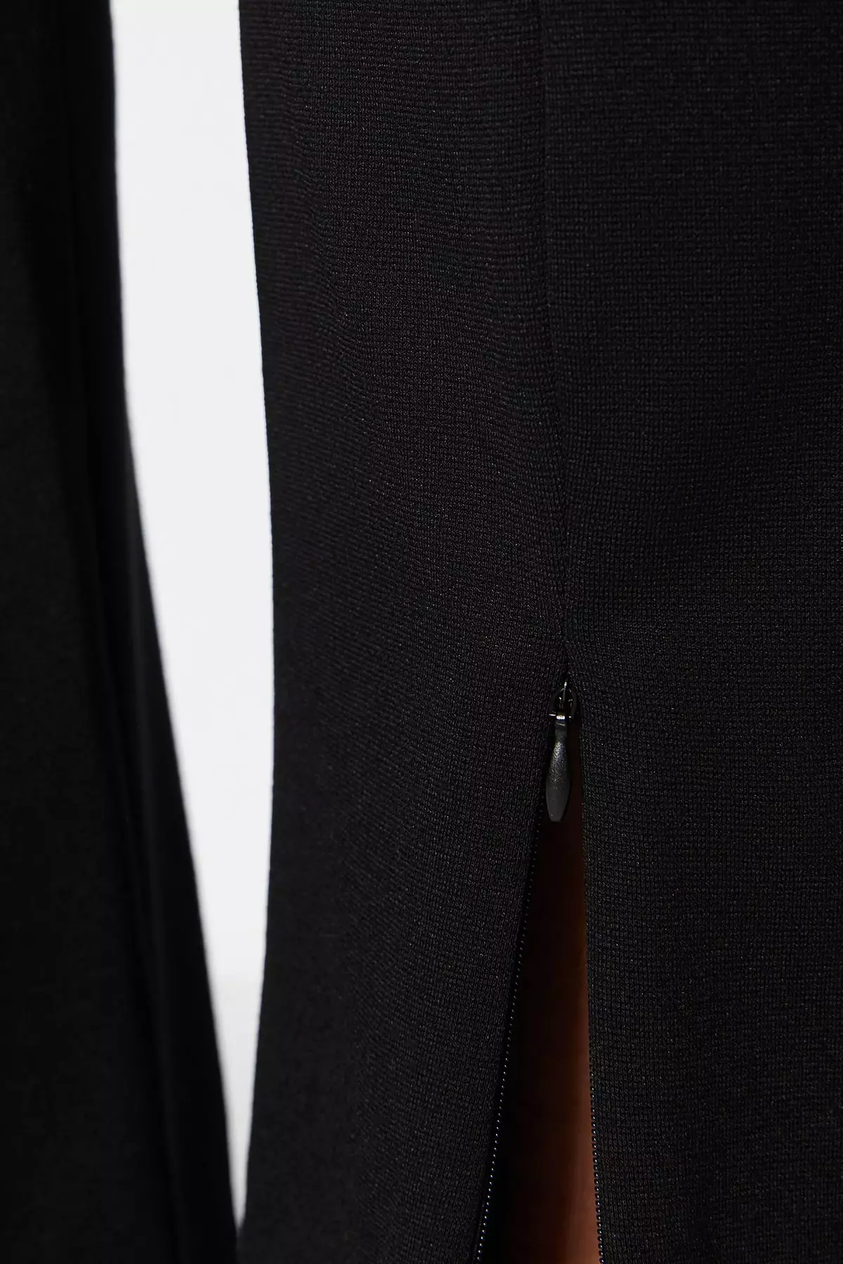 Skinny Knitted High Waist Trousers With Zipper