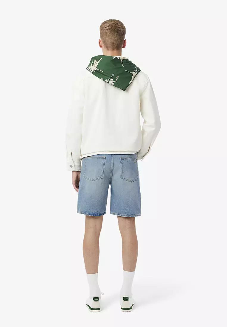 Straight Fit Denim Bermuda Shorts