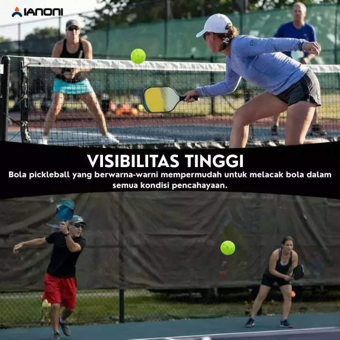 Bola Pickleball outdoor Ianoni USA Pickleball Approved pantulan konsisten tahan retak isi 3