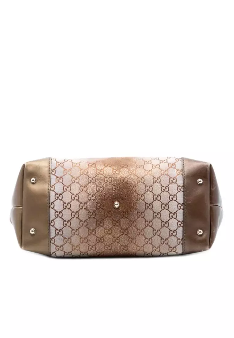 Pre-Loved Gucci Gg Lurex Heart Bit Tote