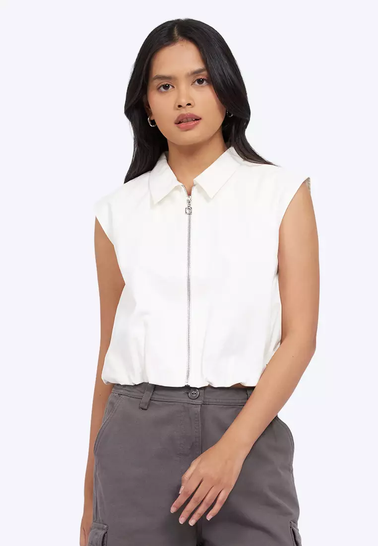 Zip Up Collared Vest