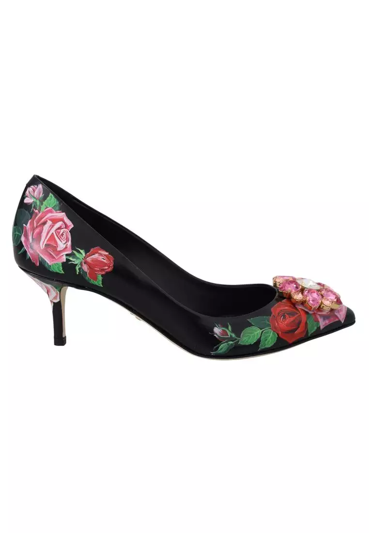 Buy Dolce Gabbana Dolce Gabbana Black Floral Print Crystal