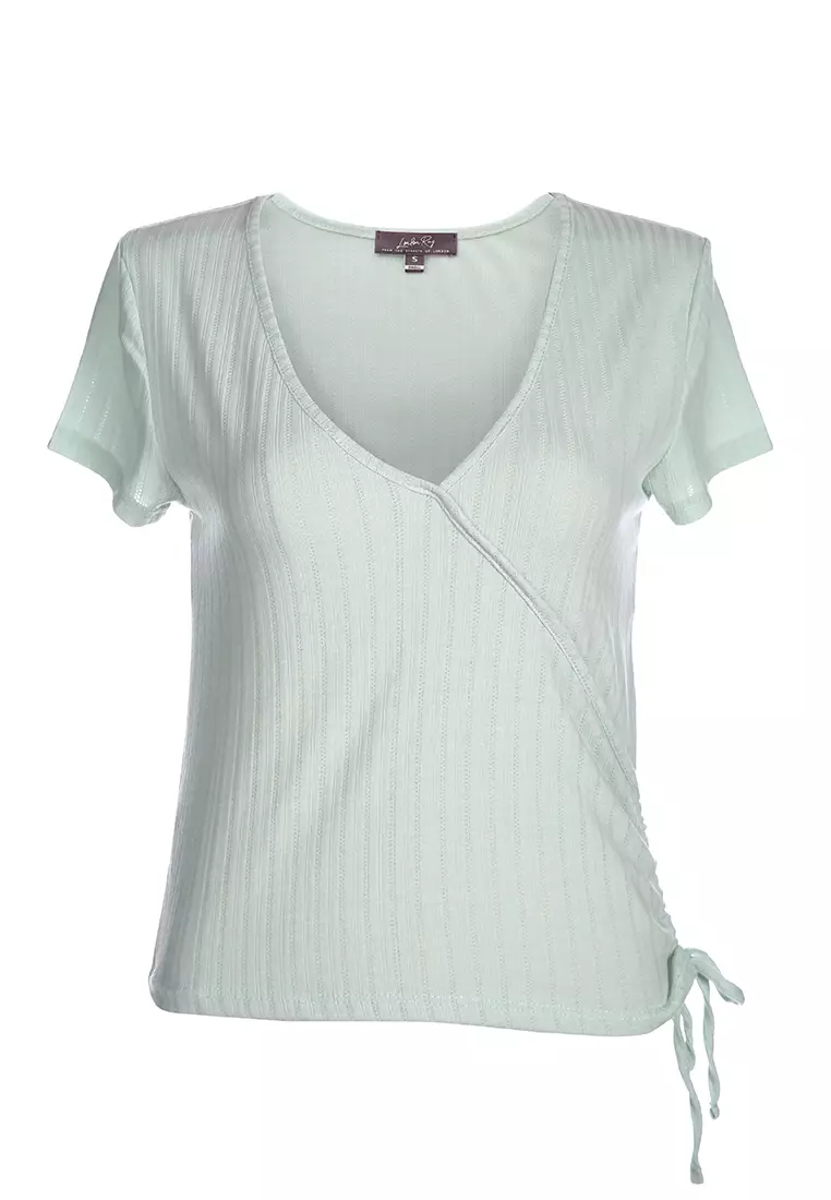 Atasan Bungkus Rajut Rib Solid Hijau