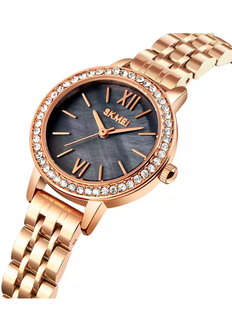 Jam Tangan Analog Wanita Waterproof Strap Tali Material Stainless Steel DV24 ORIGINAL