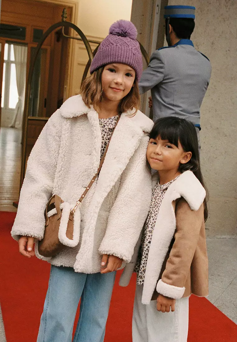Kids shearling clearance coat