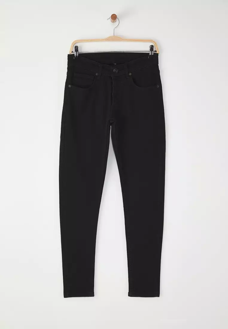 Black Skinny Fit Stretch Fabric Jeans Trousers TMNAW25JE00013