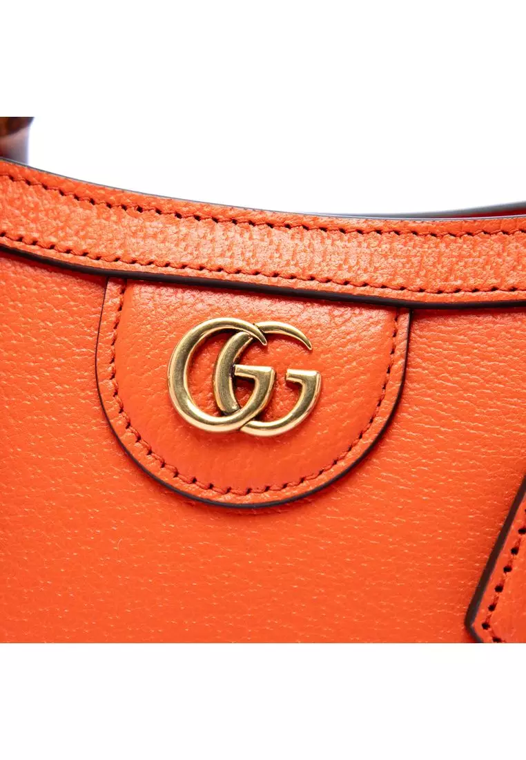 Pre-Loved Gucci Mini Calfskin Bamboo Diana Satchel