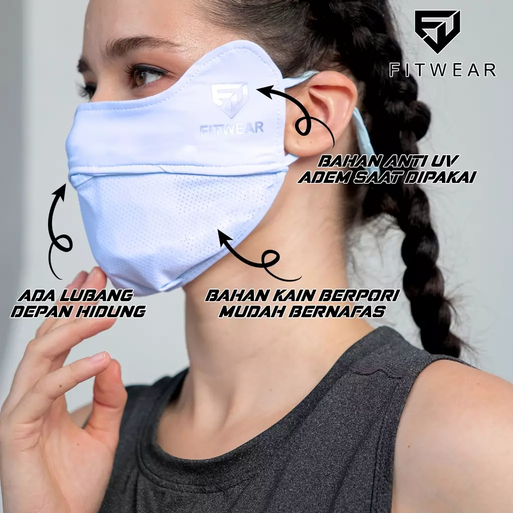 Fitwear Masker Olahraga Anti UV - BLACK
