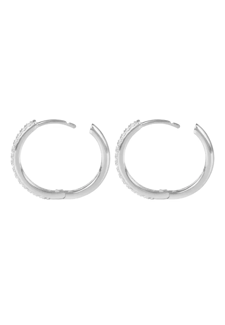  Sterling Silver Eternal Crystal Hoops 24mm 