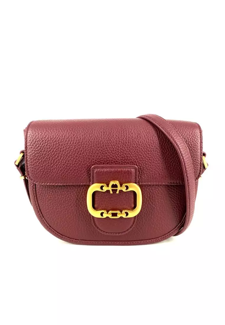 Jual Aigner Aigner Cell Flap Crossbody Bag Maroon Original 2024