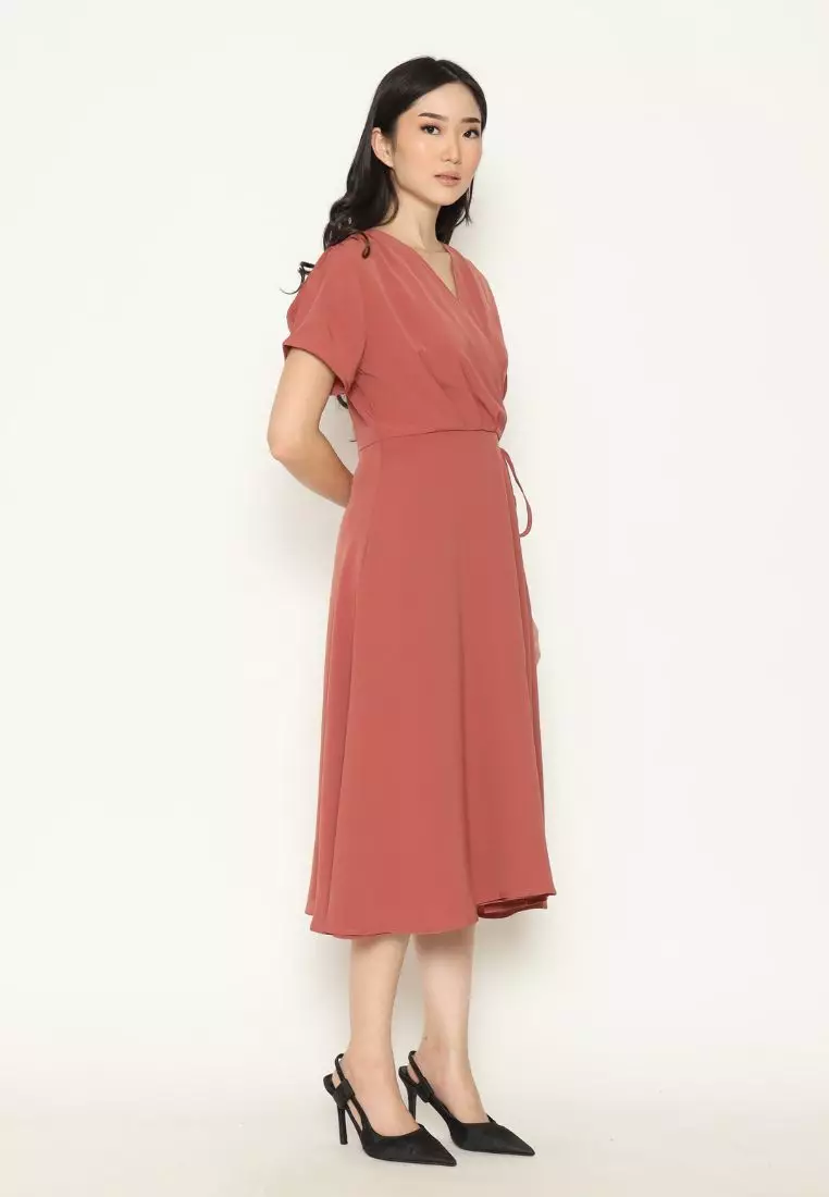 Urban Exchange Lydia Dress Pink - Midi Dress Pink