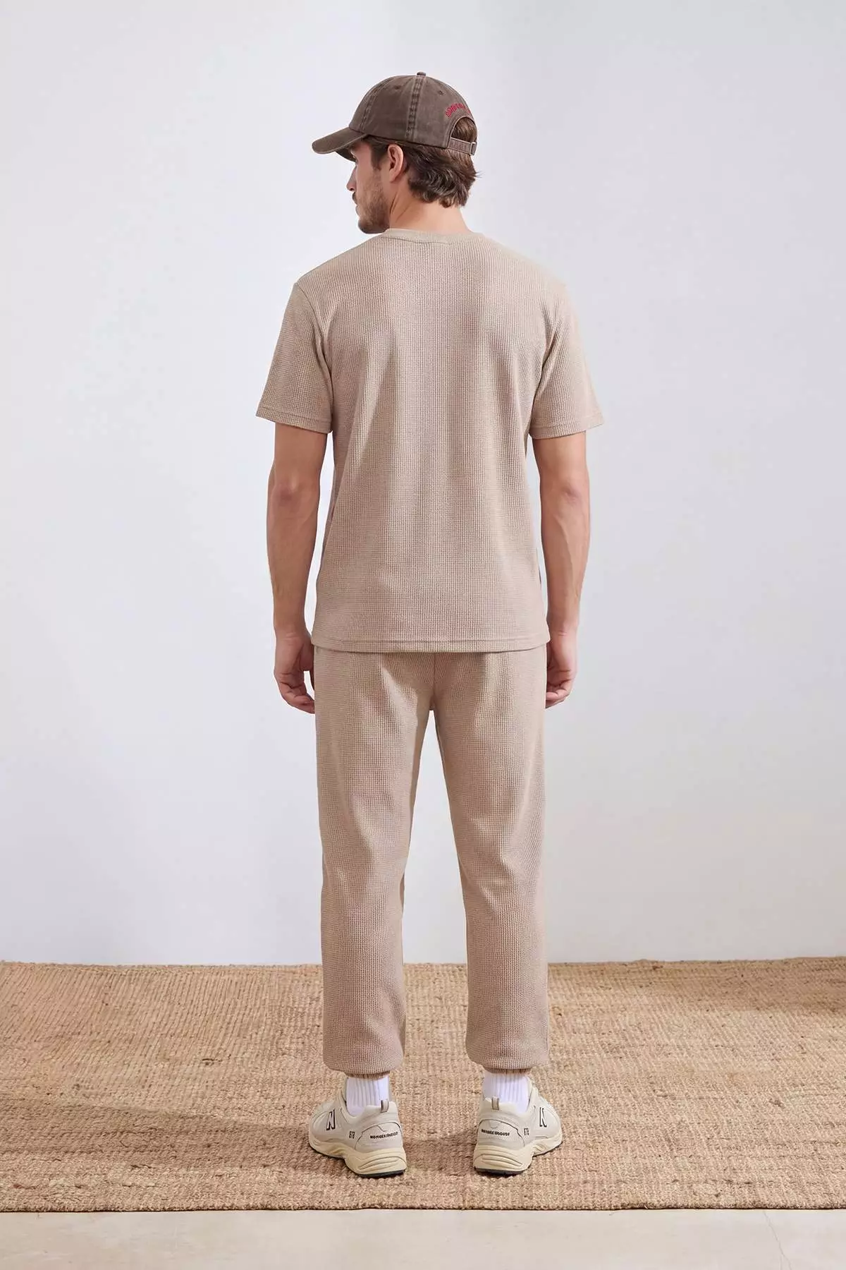 Beige Regular Cut 3-Pack Textured Tracksuit Set Tmnss26Em00002