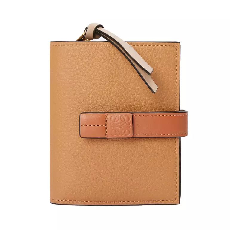 Compact Zip Wallet Soft Grained Calfskin Toffee/Tan