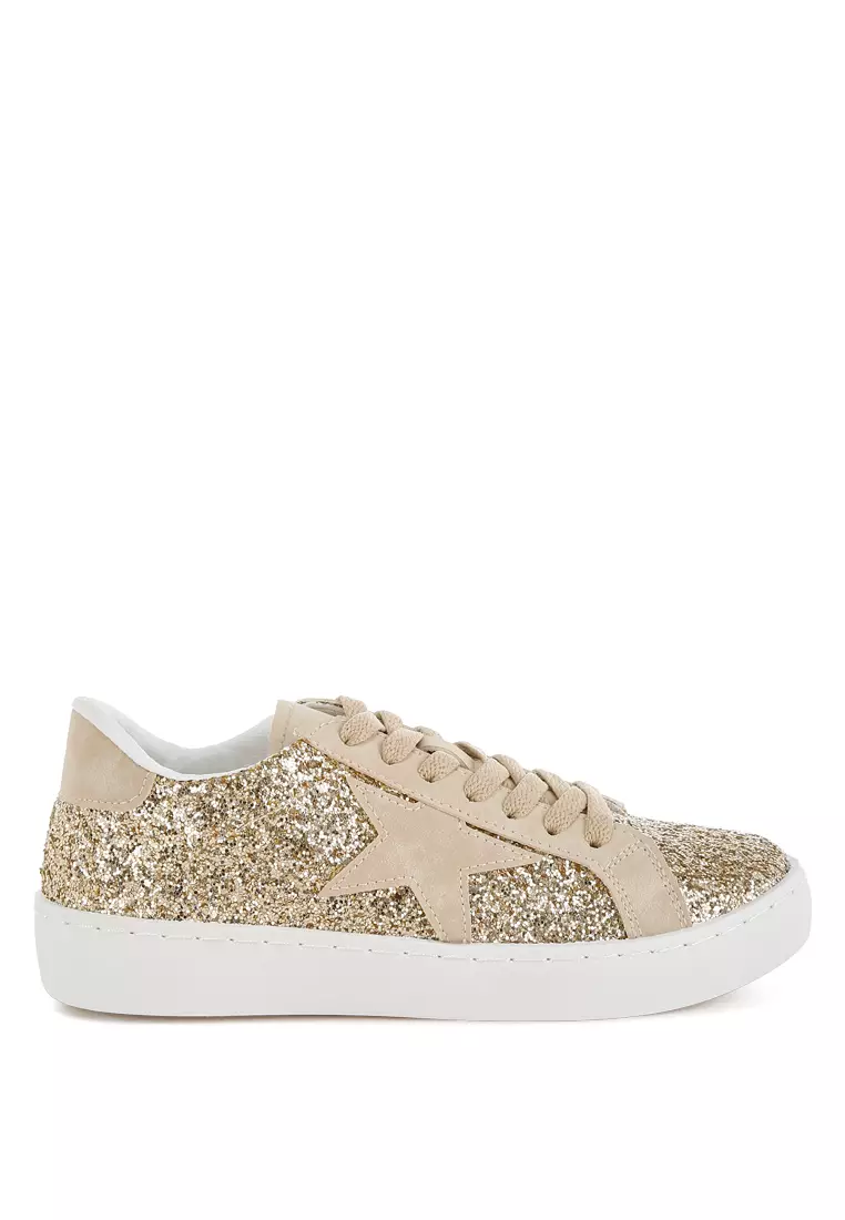 Discount on London Rag  shoes - SKU: Glitter Star Chunky Sneakers in Gold