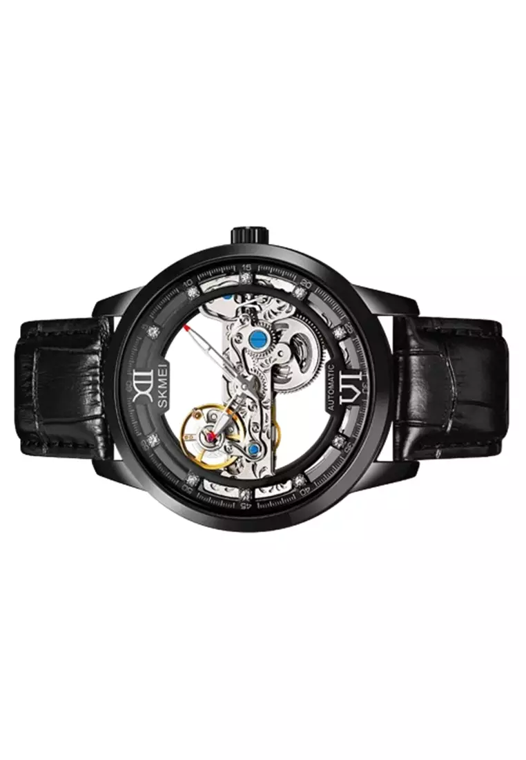 Jam Tangan Mechanical Pria Automatic Movement Material Leather Waterproof ORIGINAL