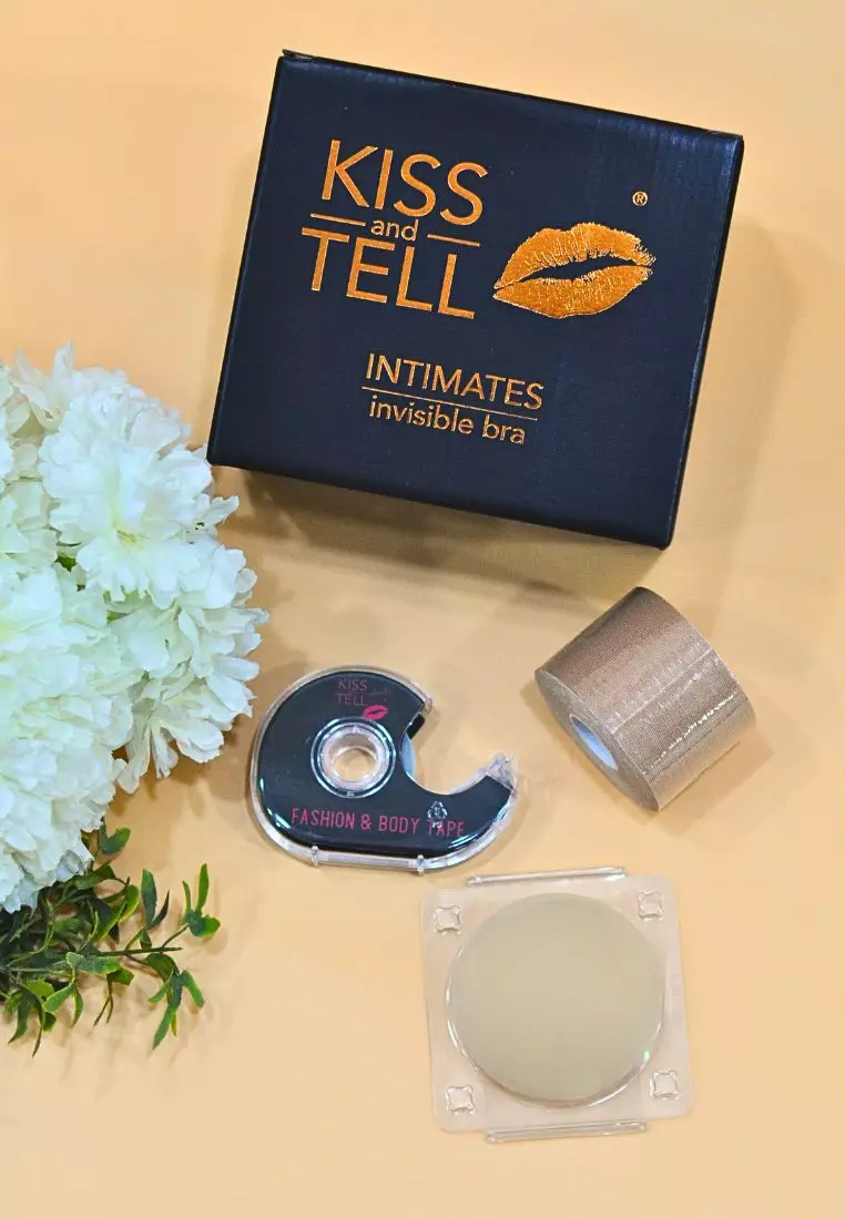 Premium Non Adhesive Nipple Cover + 5cm Body Tape Roll + Clothes Tape Lingerie in Nude