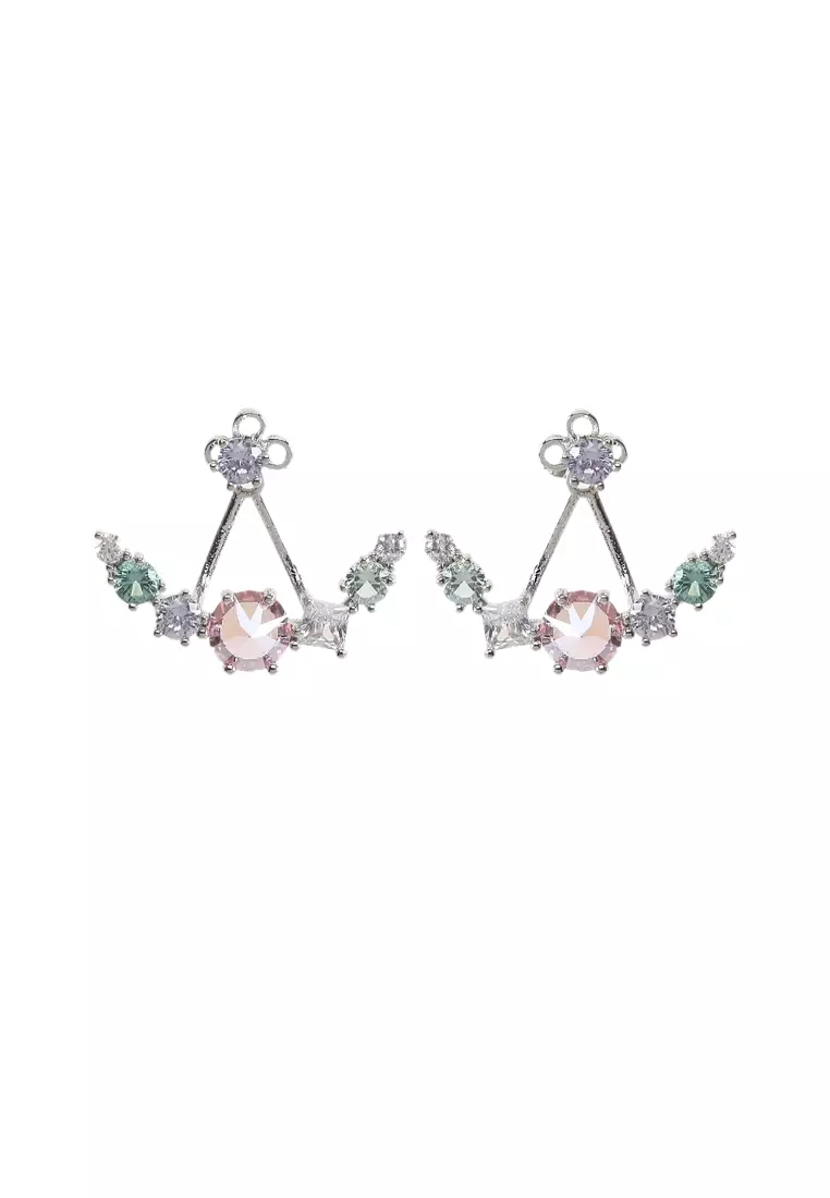 Buy Modelle Korean Sweet Colourful Gem Crawler Stud Earrings