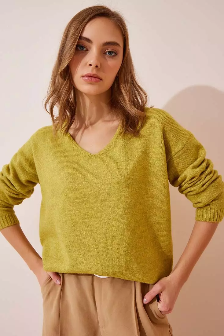 V-Neck Knitwear Sweater