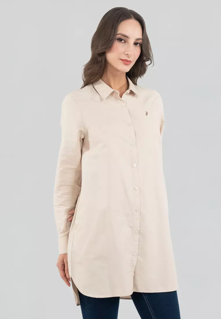Polo Haus - Women’s Oxford Long Sleeve Shirt Dress WBSD008C