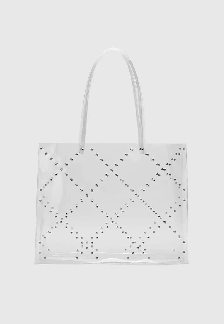 White studded bag top