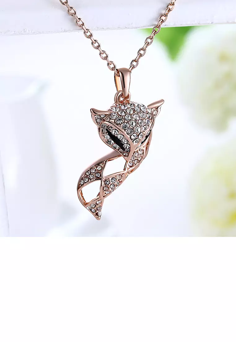 Buy Mooclife Fashion Plated Rose Gold Fox Pendant with Austrian