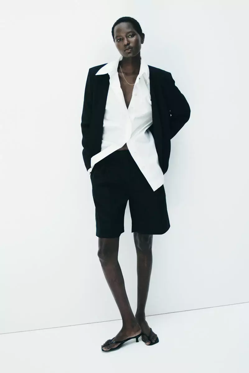 Linen-blend tailored shorts