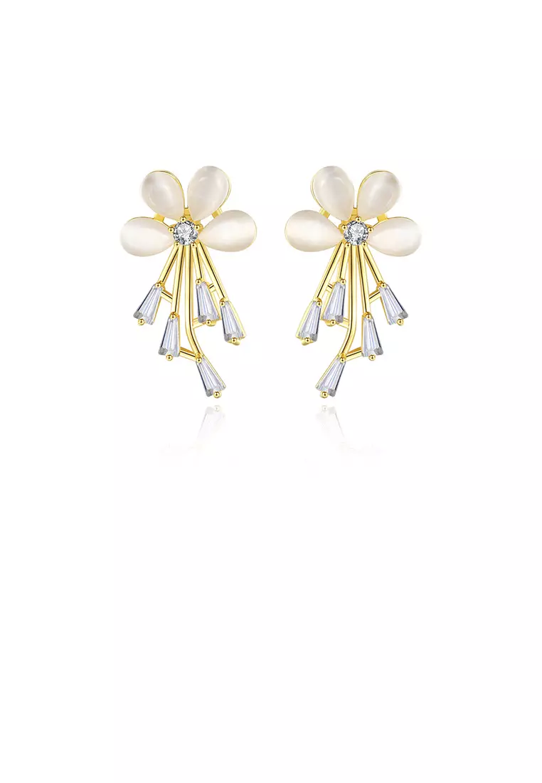 Buy Glamorousky Fashion Temperament Plated Gold Flower Imitation